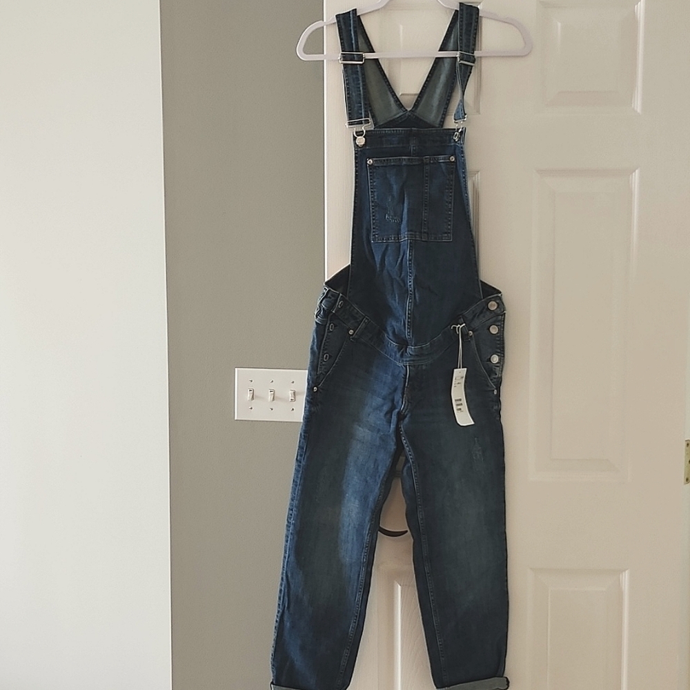 Denim maternity overall